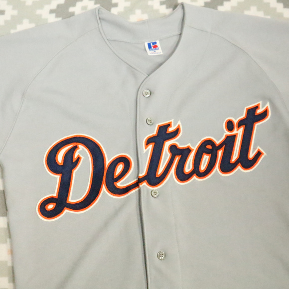 Vintage RUSSELL ATHLETICS Detroit Tigers Jersey Sz 40 - Picture 2 of 5
